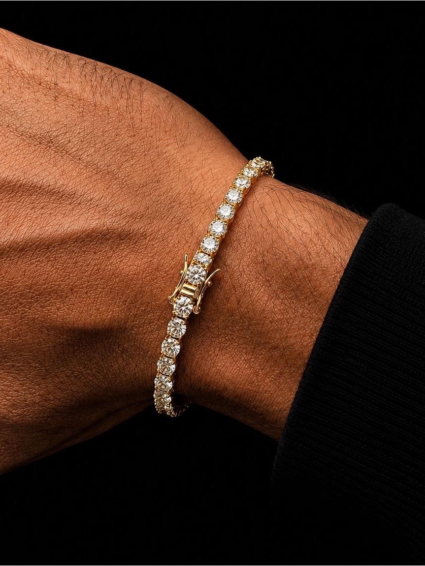 18k Gold Plated, 13.5ctw Moissanite Tennis Bracelet
